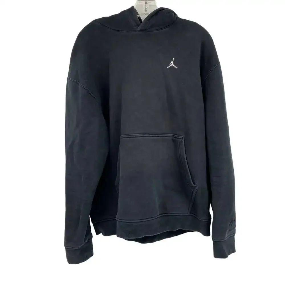 Jordan Black Cotton-Polyester Basic Hoodie | Men’s Size L
